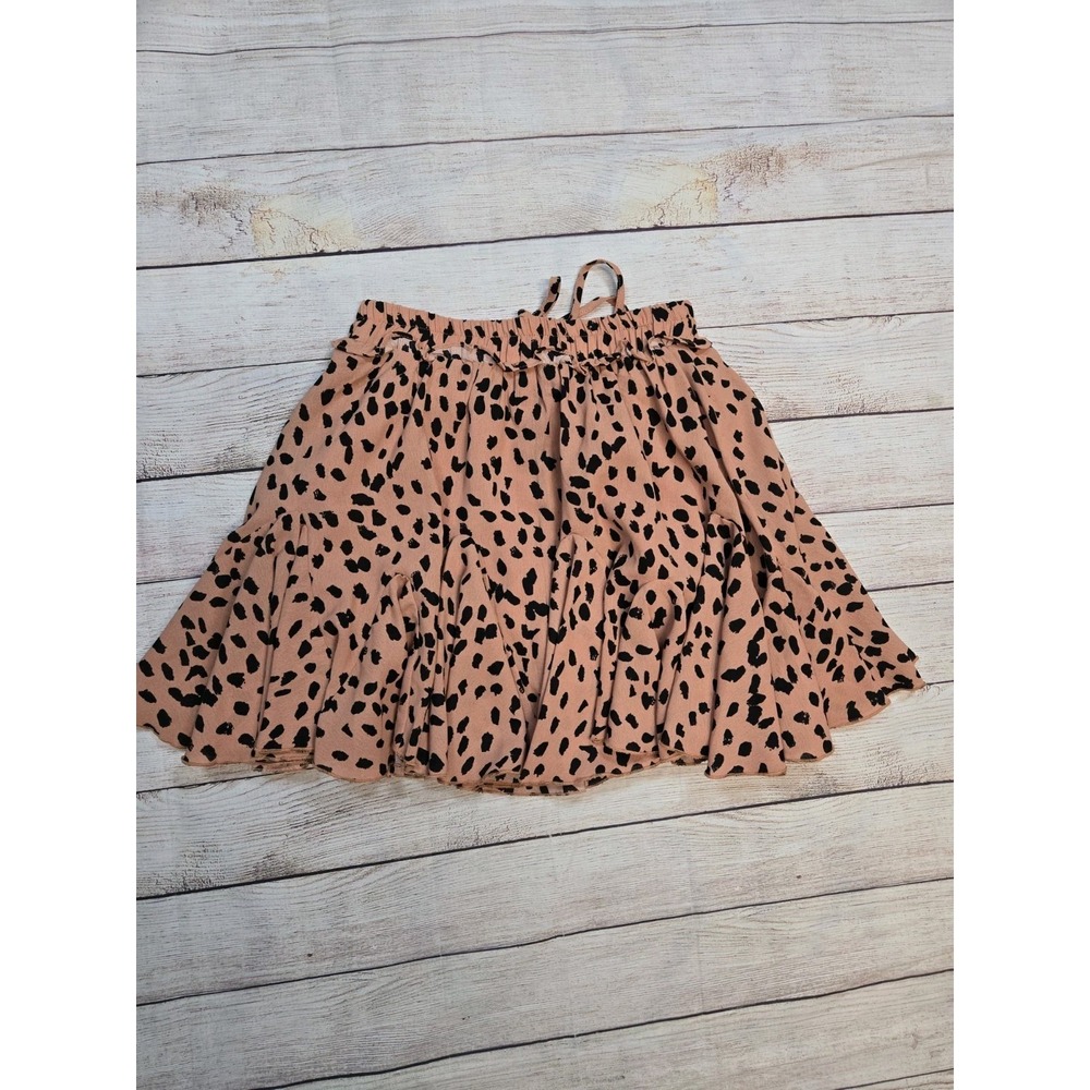 Main Strip Women's Pink/Black Cheetah Animal Print Ruffle Mini Skort Siz M Lined - Picture 9 of 9